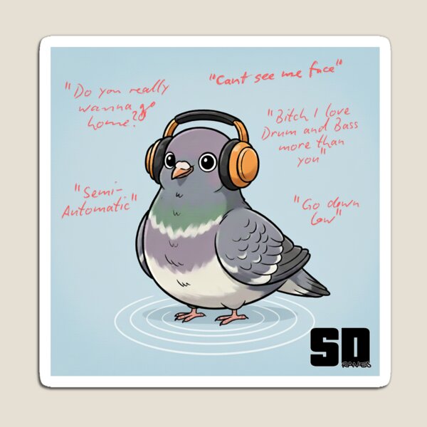 Item preview, DnB Pigeon designed and sold by ShutdownRaves.