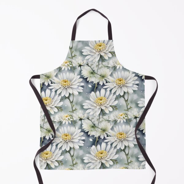 Item preview, Soft White Chrysanthemum Watercolor Pattern – Neutral Floral Repeat designed and sold by sana designer.