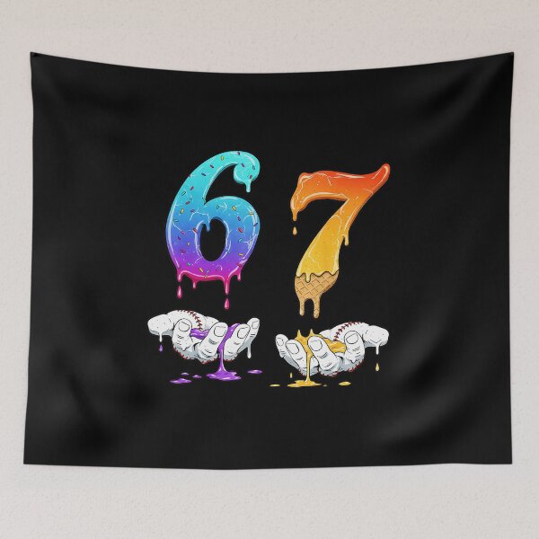 Item preview, 67 Ice Cream Drip Funny Baseball Number Design designed and sold by gladysenglish.