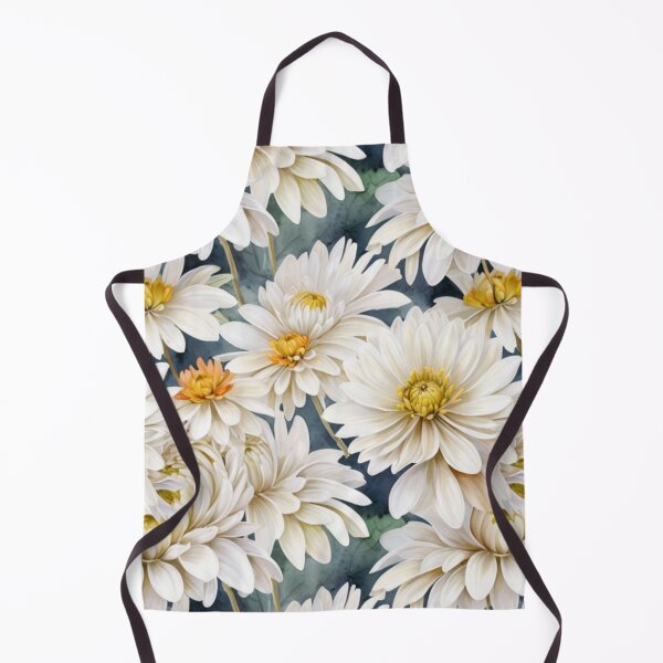 Aperçu de l'œuvre Motif aquarelle de chrysanthèmes blancs – Texture botanique apaisante sans raccord créée et vendue par sana designer.