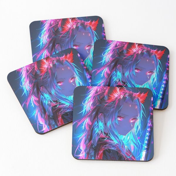 Item preview, Neon Demon Samurai: A Futuristic Warrior with Fiery Eyes designed and sold by Dyan4.