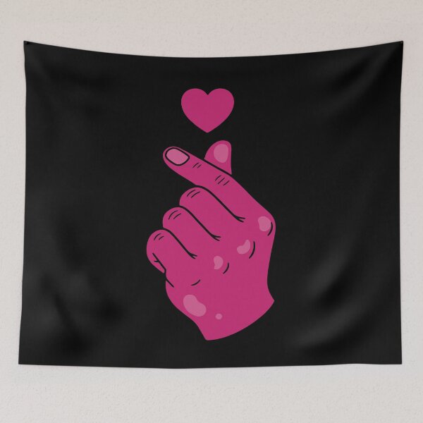 Item preview, Kpop Korean Music Cute Pink Finger Heart Love designed and sold by LuminOrb.