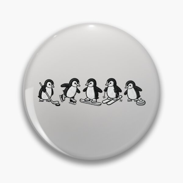 Item preview, Penguin Winter Games Illustration – Cute Penguins Playing Winter Sports, Ice Hockey Skiing Snowboarding designed and sold by VelvetSkyStudio.
