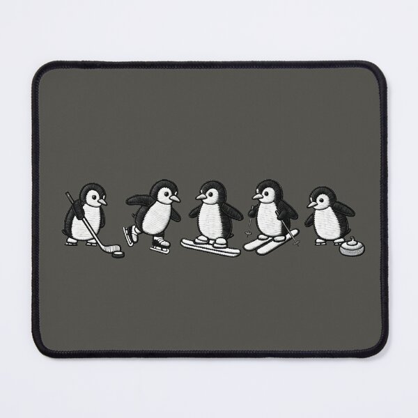 Item preview, Penguin Winter Games Illustration – Cute Penguins Playing Winter Sports, Ice Hockey Skiing Snowboarding designed and sold by VelvetSkyStudio.
