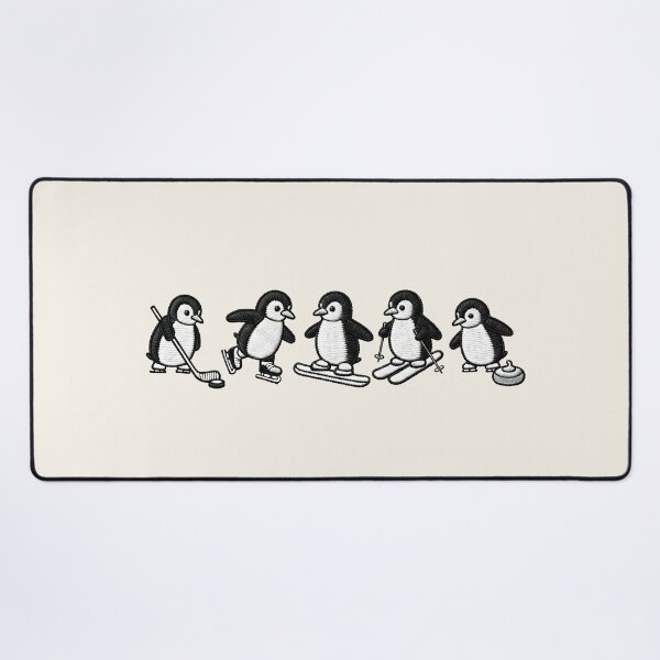 Item preview, Penguin Winter Games Illustration – Cute Penguins Playing Winter Sports, Ice Hockey Skiing Snowboarding designed and sold by VelvetSkyStudio.