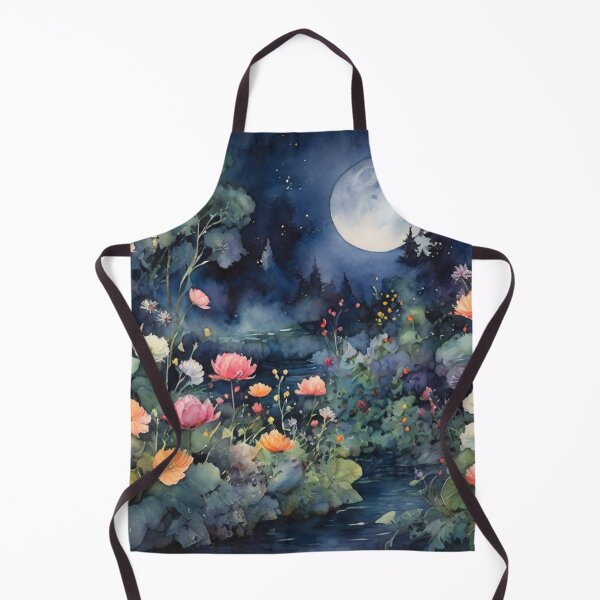 Item preview, Midnight Garden Watercolor – Quiet Night Botanical Scene Wall Art designed and sold by sana designer.