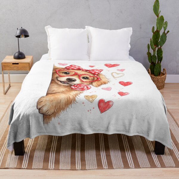 Item preview, Cute Golden Retriever Puppy with Heart Glasses Valentine's Day designed and sold by WearTheArtx.
