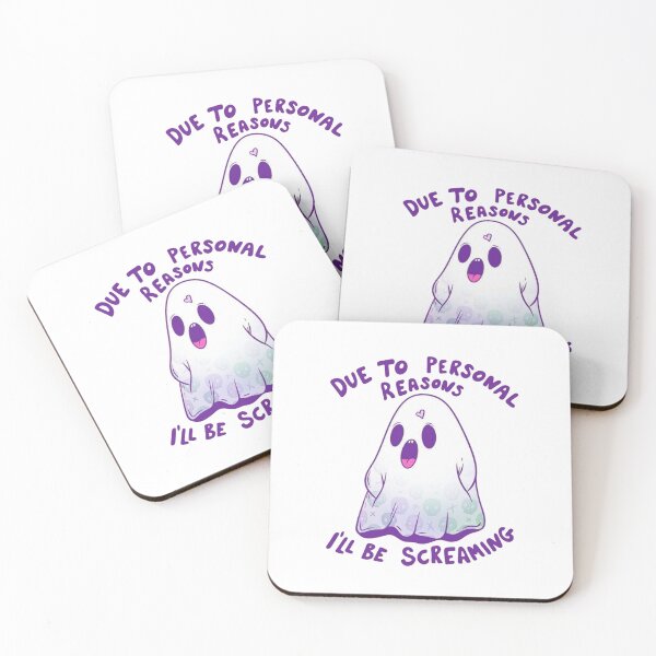 Item preview, Personal Reasons Screaming Ghost - Cute Anxious Meme designed and sold by JossDesign15.