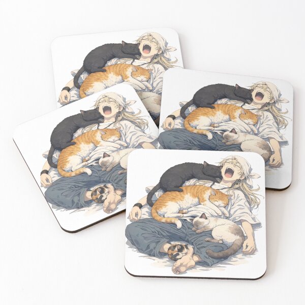 Item preview, Four cats lay on Karina designed and sold by Akali Design.
