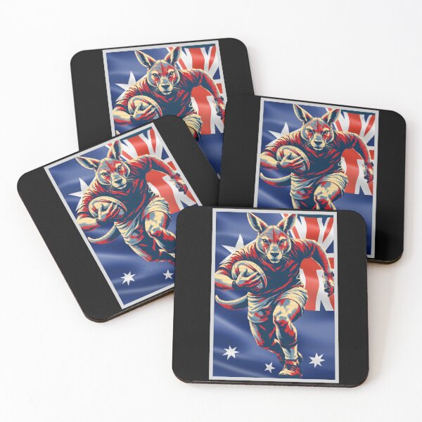 Item preview, Australia Rugby Kangaroo Rugby Player designed and sold by TrueArtsStore.
