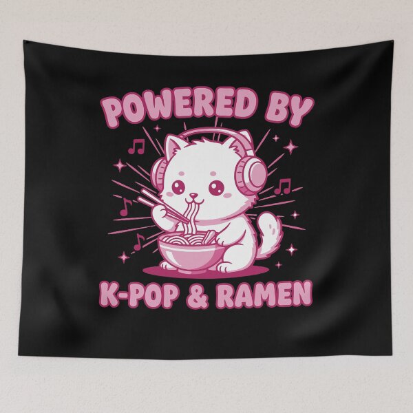 Item preview, Powered By K-Pop And Ramen Cute Korean Kpop Music designed and sold by LuminOrb.