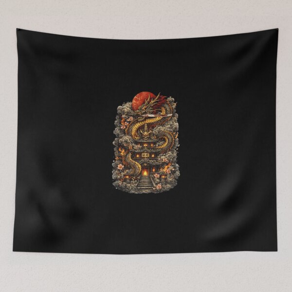Item preview, Mystic Dragon Lantern and Blossoms designed and sold by WildBoysShop.