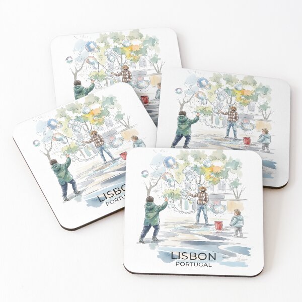 Item preview, Lisbon Portugal – Joyful Street Scene - with text designed and sold by clausbjoern.