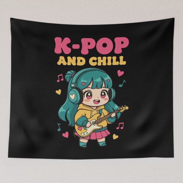 Item preview, K-POP And Chill Cute Korean Kpop Music Girl designed and sold by LuminOrb.