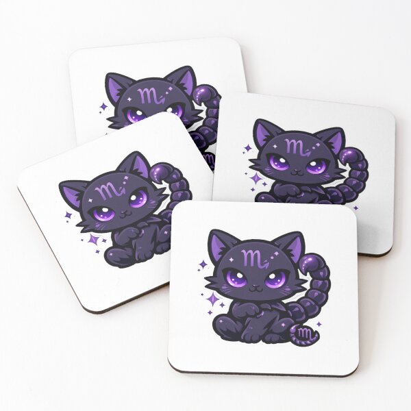 Item preview, Cute Kawaii Scorpio Zodiac Shadow Cat designed and sold by Silentbow.