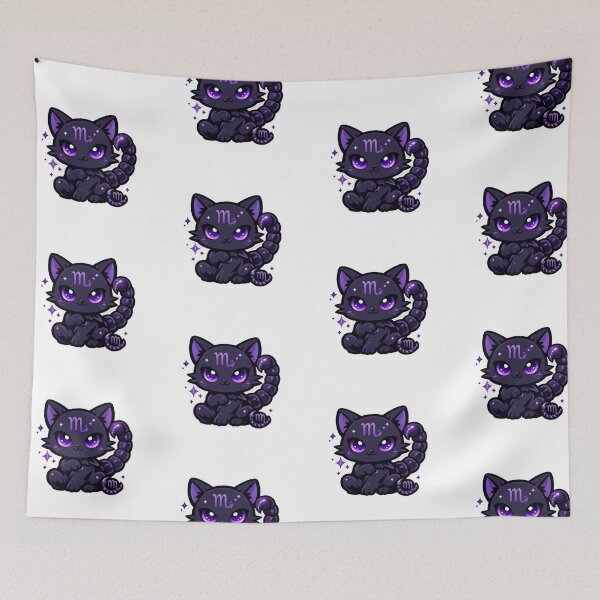 Item preview, Cute Kawaii Scorpio Zodiac Shadow Cat designed and sold by Silentbow.