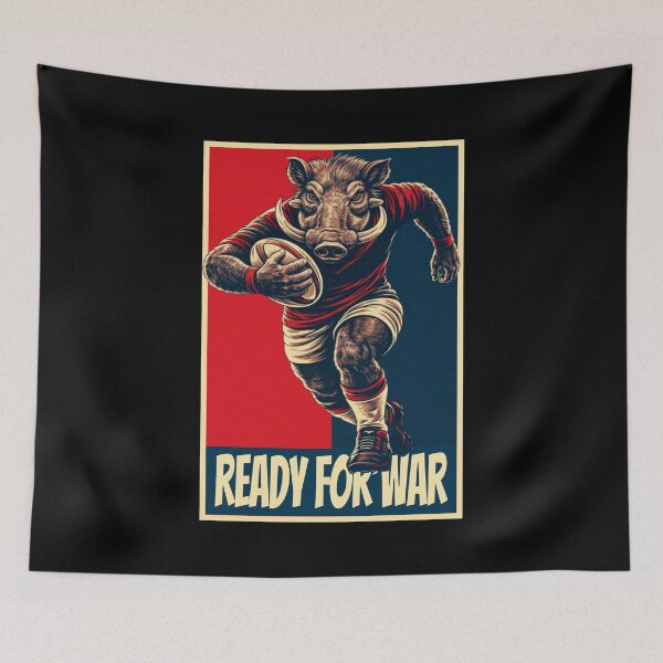 Item preview, Ready For War Warthog Rugby Player designed and sold by TrueArtsStore.