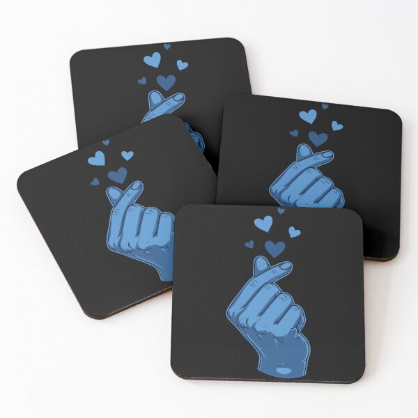 Item preview, Kpop Korean Music Blue Finger Heart Love designed and sold by LuminOrb.