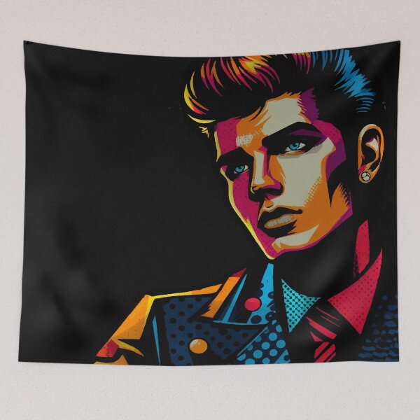 Item preview, Vibrant Pop Art Men Portrait Print designed and sold by  Ojo de Lilith.