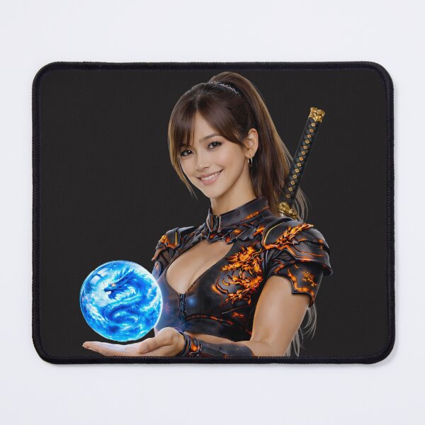 Item preview, Cyber Dragon Samurai Girl – Blue Dragon Crystal Warrior designed and sold by Dragon-Samurai.