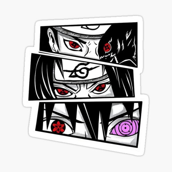 Naruto Sharingan Eyes Manga Panels Sticker