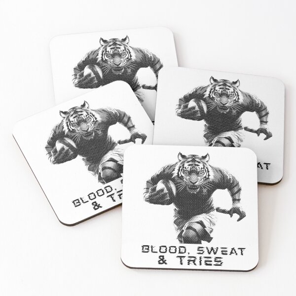 Item preview, Blood, Sweat And Tries Tiger Rugby Player Halftone designed and sold by TrueArtsStore.