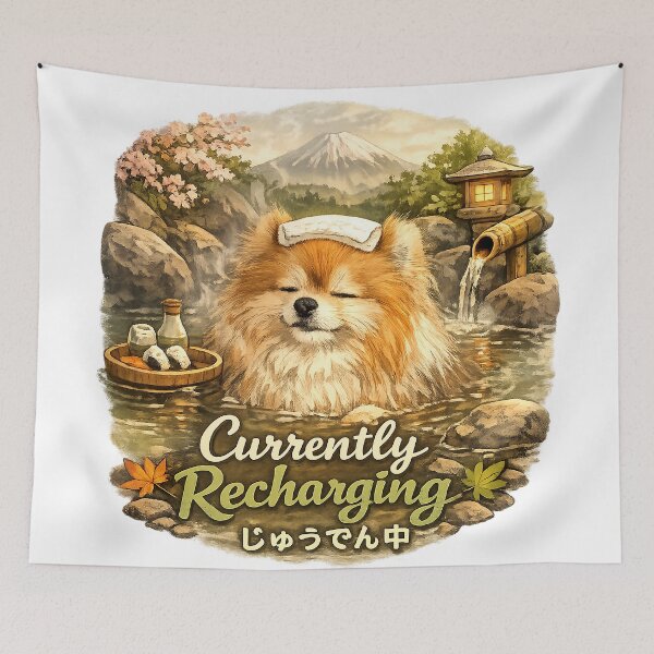 Item preview, Pomeranian Currently Recharging designed and sold by StrayaDesign.