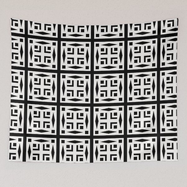Item preview, Geometric Monochrome Pattern ADG P25.P01.049 designed and sold by Space & Care - Art Deco GeoMetrica.
