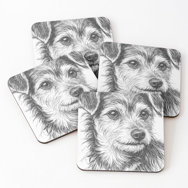 Item preview, Black and White Yorkshire Terrier Poodle Portrait Pencil Sketch | Realistic Dog Art Drawing designed and sold by Leon Woods Pencil Art.