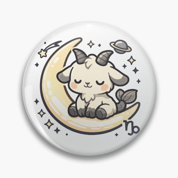 Item preview, Cute Kawaii Capricorn Zodiac Moon Sea-Goat designed and sold by Silentbow.