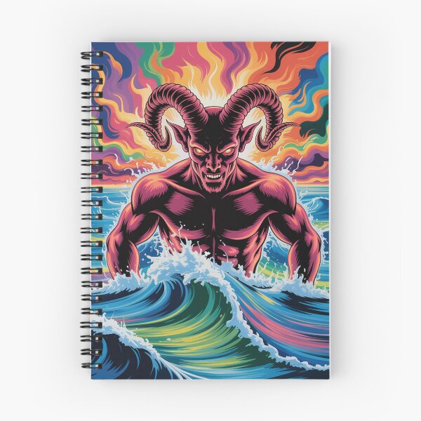 Item preview, А horned devil with emerging of a turbulent ocean.  designed and sold by Lilashakti ⭐️ ⭐️ ⭐️ ⭐️ ⭐️.