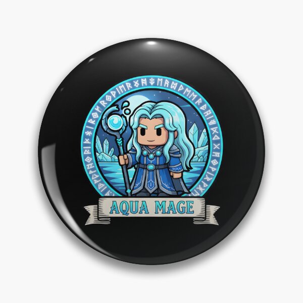 Artikelvorschau, Blockiger Aqua-Magier-RPG-Spieler-Avatar entworfen und verkauft von SignumShop.