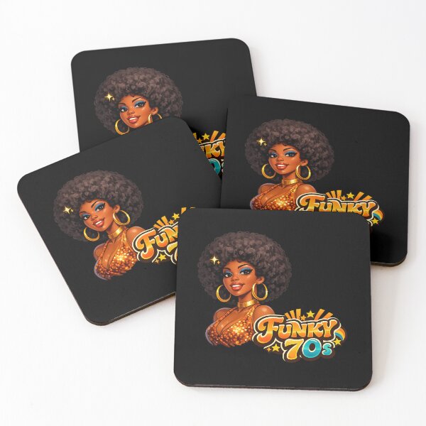 Item preview, beauty Funk 70s Black Pinup Illustration designed and sold by Arte Cartoon From TagTeam Group.