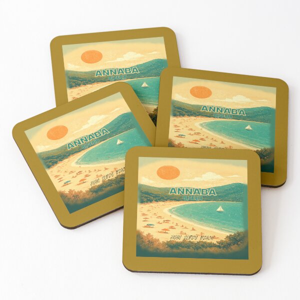 Item preview, Jnan Elbey Beach Annaba, Algeria Vintage Travel Poster designed and sold by ILOMON-ARTIVE.