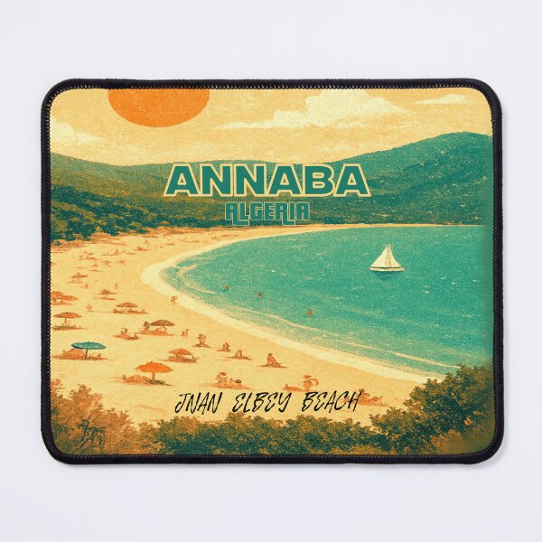 Item preview, Jnan Elbey Beach Annaba, Algeria Vintage Travel Poster designed and sold by ILOMON-ARTIVE.
