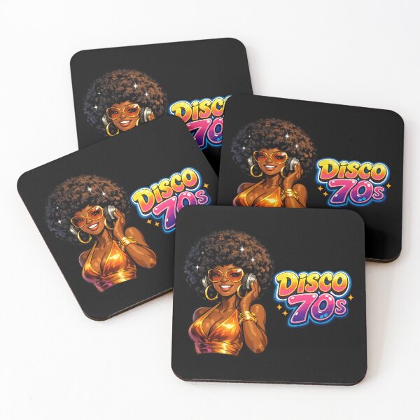 Item preview, Discomusic 70s Black Pinup Illustration designed and sold by Arte Cartoon From TagTeam Group.