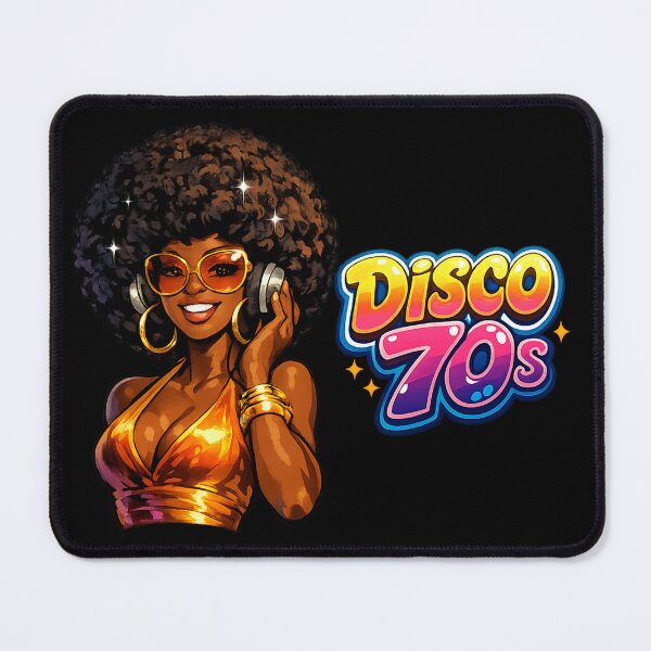 Item preview, Discomusic 70s Black Pinup Illustration designed and sold by Arte Cartoon From TagTeam Group.