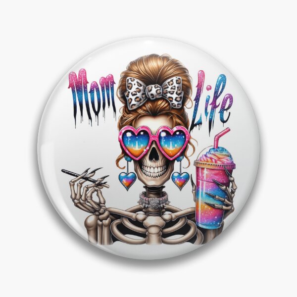 Item preview, Mom Life Skeleton Coffee Art – Funny Cute Grim Mom Illustration designed and sold by Lulunza.