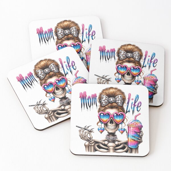 Item preview, Mom Life Skeleton Coffee Art – Funny Cute Grim Mom Illustration designed and sold by Lulunza.