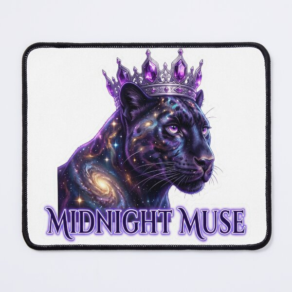Item preview, Midnight Muse - Cosmic Galaxy Black Panther with Crown designed and sold by ArtVibesX.