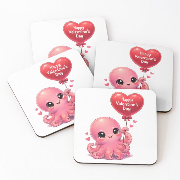Item preview, Valentines Day , Cute octopus, Heart balloon designed and sold by subarashii11.