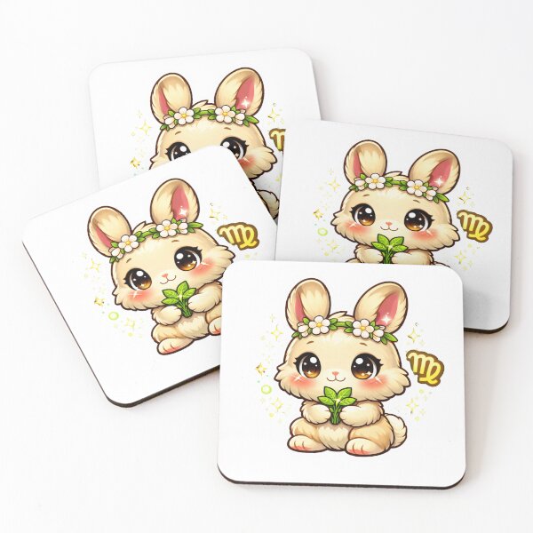 Item preview, Cute Kawaii Virgo Zodiac Nature Bunny designed and sold by Silentbow.