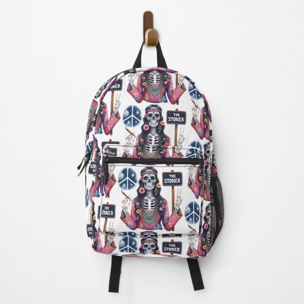 Item preview, Hippie Skeleton Stoner Art – Psychedelic Skull Peace Sign Illustration designed and sold by Lulunza.