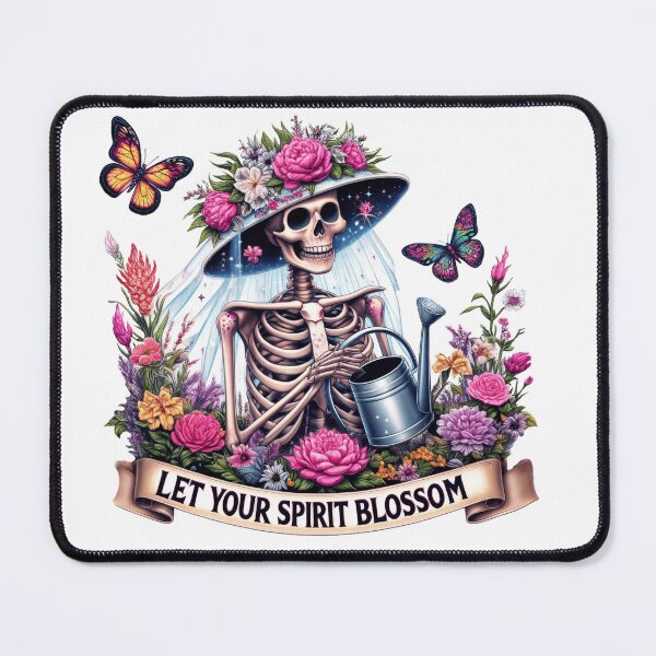 Item preview, Floral Skeleton Art – Let Your Spirit Blossom Cute Grim Illustration designed and sold by Lulunza.