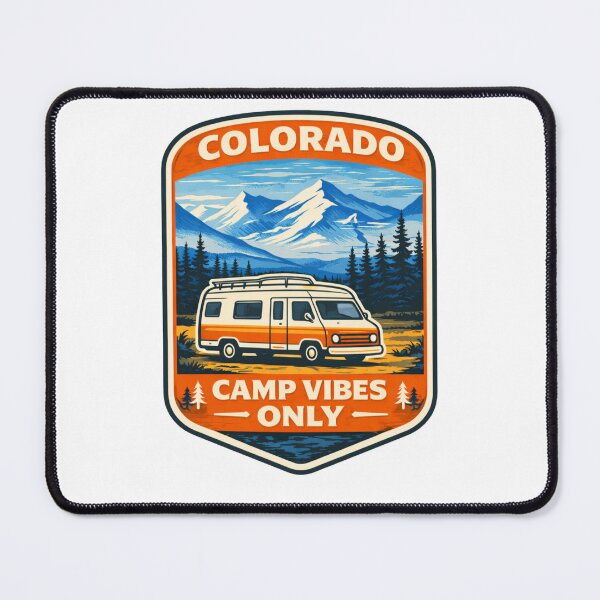 Item preview, Colorado Camp Vibes Only – Mountain Road Trip Camper Badge designed and sold by Purdiole-art.