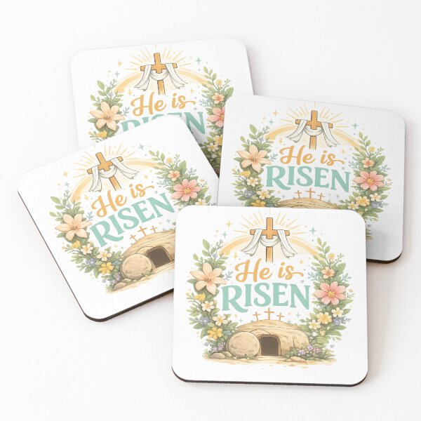 Item preview, He Is Risen Modern Christian Easter Cross Design designed and sold by Tender Flower Clothing.