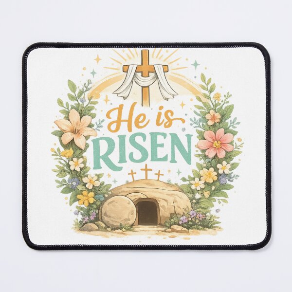 Item preview, He Is Risen Modern Christian Easter Cross Design designed and sold by Tender Flower Clothing.