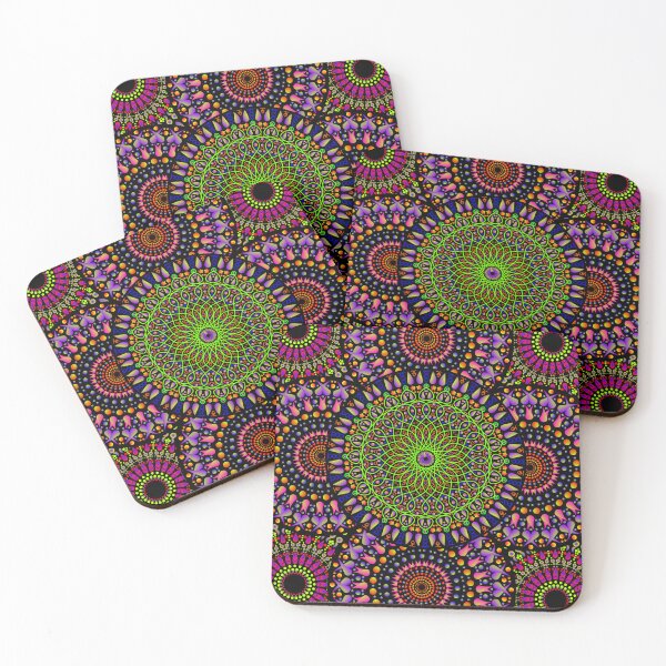Item preview, Psychedelic Sacred Geometry Mandala – Neon Trippy Festival Art. designed and sold by simpleyetcanva.