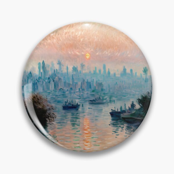 Item preview, Sunset on the Seine at Lavacourt - Tranquil Beauty and Warm Glow of a Serene Evening designed and sold by artdesignsnow.