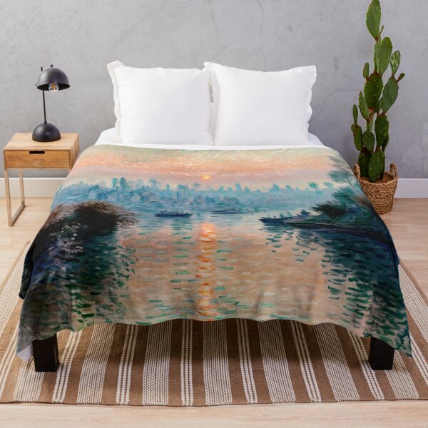 Item preview, Sunset on the Seine at Lavacourt - Tranquil Beauty and Warm Glow of a Serene Evening designed and sold by artdesignsnow.